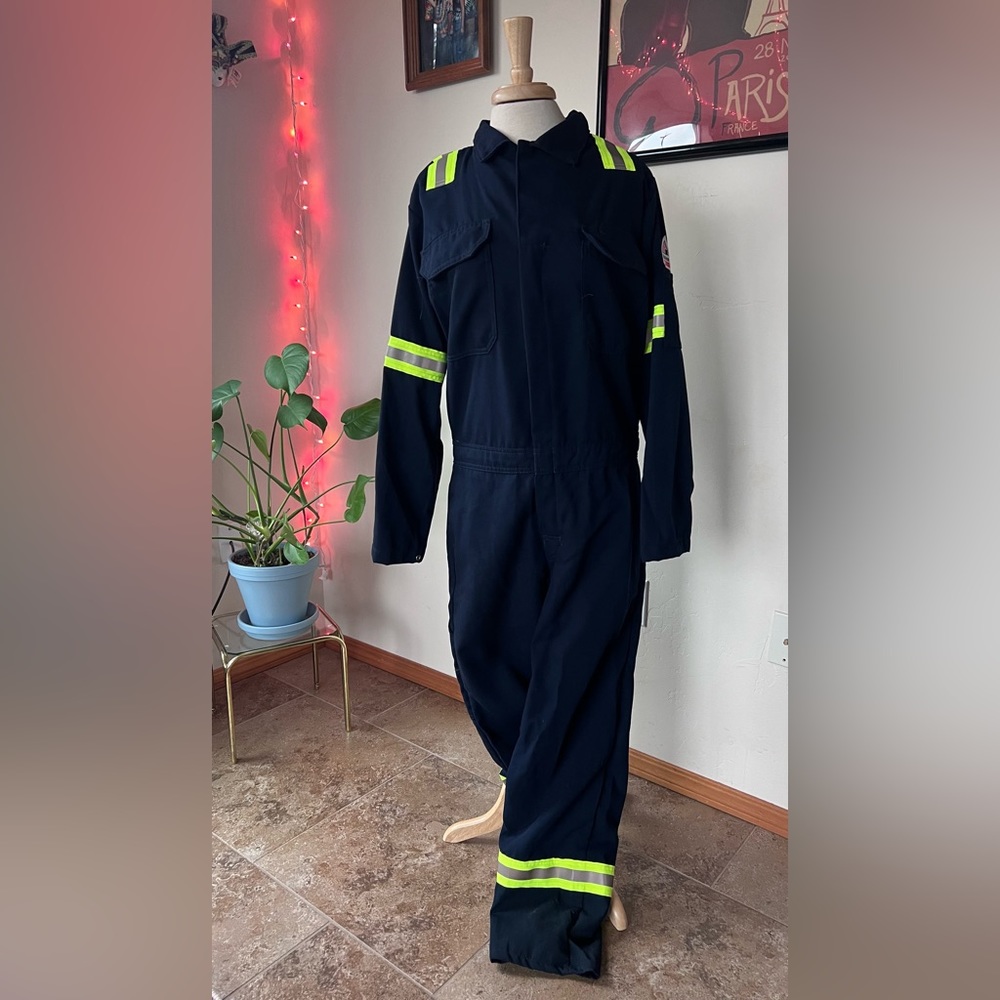 Bulwark Men’s Flame Resistant Premium Coverall with Reflective Trim